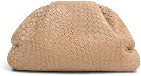 Oversized Dumpling Clutch, PU Leather Woven Handbag for Women, Magnetic Closure Evening Clutch Pu... | Amazon (US)