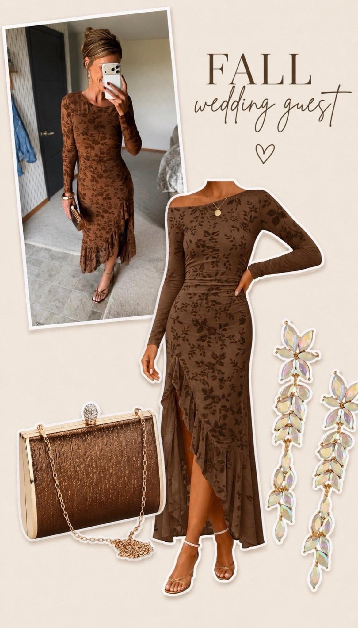 The dress made for your next Fall wedding. 
Dress TTS, wearing small

#LTKSeasonal #LTKOver40 #LTKWedding