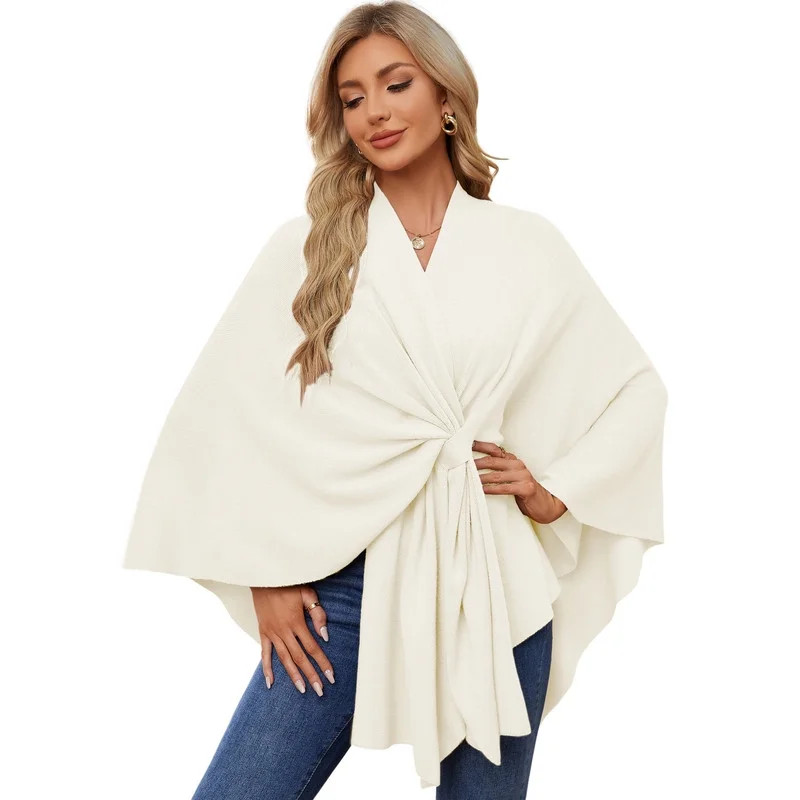 Women's Elegant Shawl Wraps Soft Open Front Poncho Sweater for Spring Fall Winter | Walmart (US)