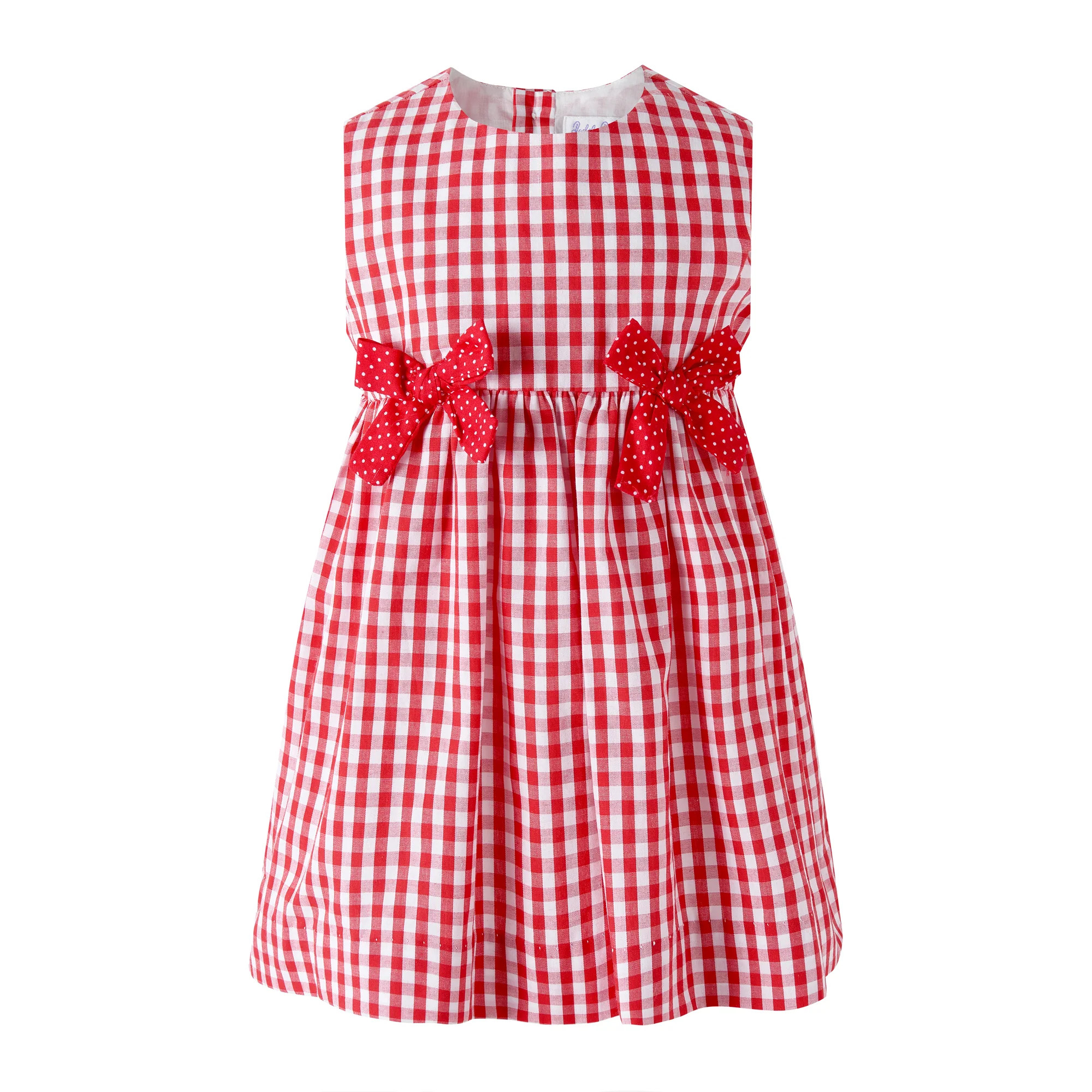 Red Gingham Bow Dress and Bloomers | Rachel Riley