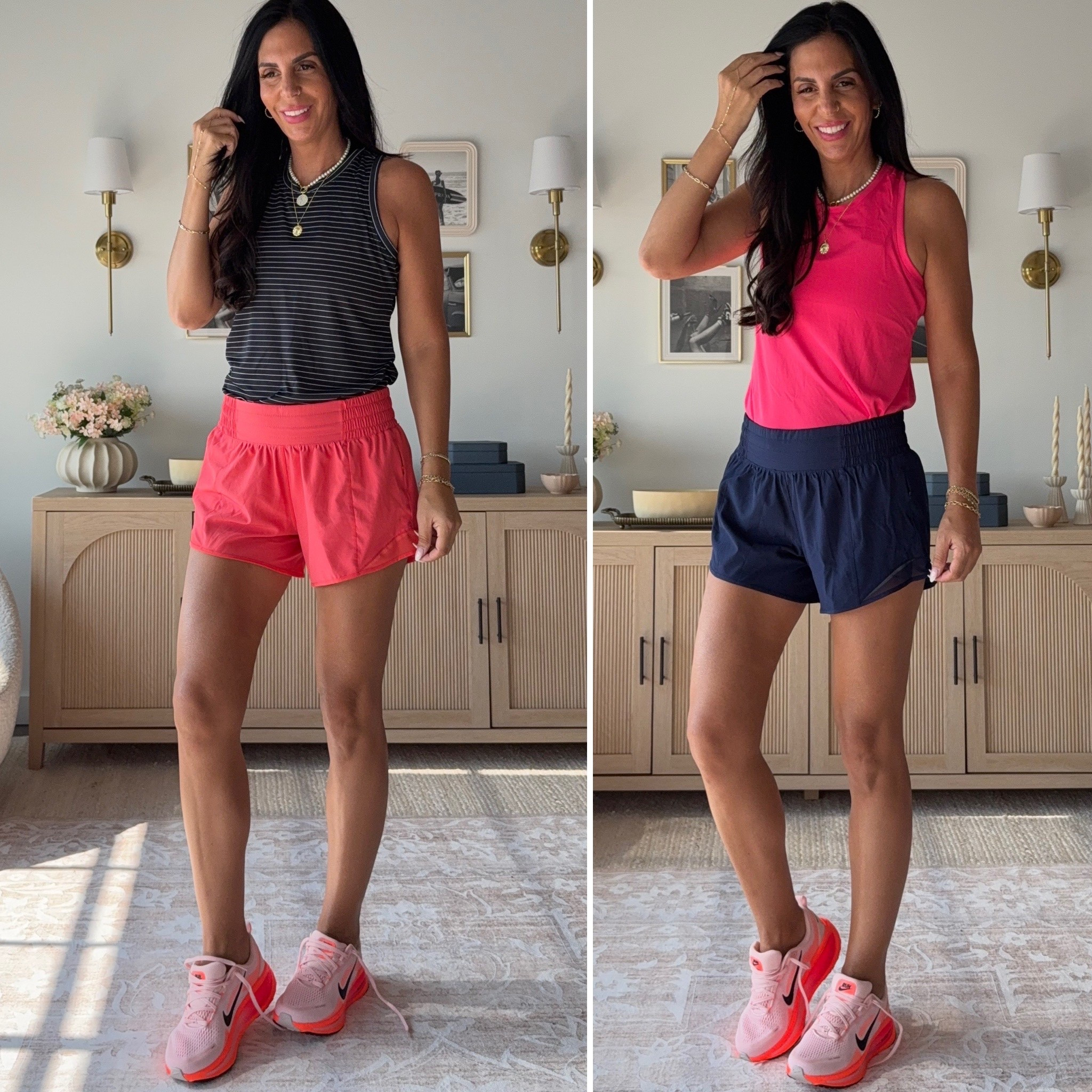 Lululemon hottie hot look for less 
Wearing a medium (size up)
Tanks are a small 
Sneakers are next level comfort- tts 

#LTKU #LTKShoeCrush #LTKOver40