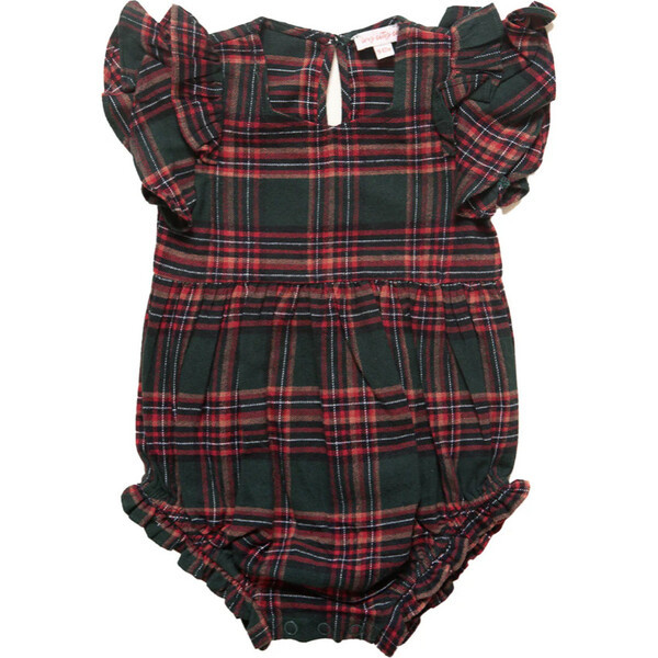 Baby Hattie Romper in Evergreen Plaid | Maisonette