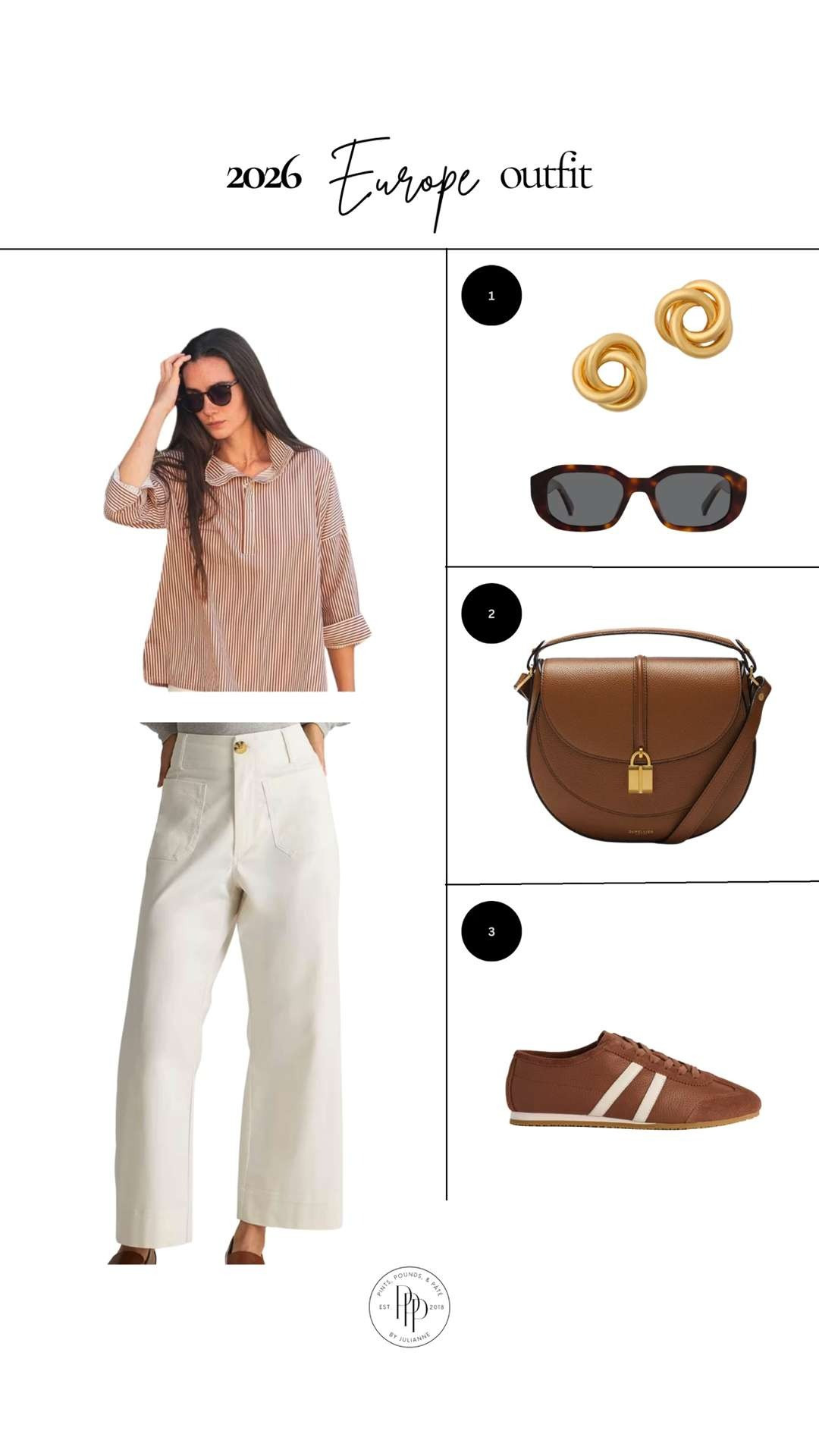  Neutral Europe outfit idea featuring a lightweight striped top, wide leg trousers, and classic brown accessories. An effortless, polished look that’s perfect for travel days, sightseeing, or casual dinners.✈️😍

Europe, travel, ootd, vacation

 

#LTKTravel #LTKootd #LTKSeasonal