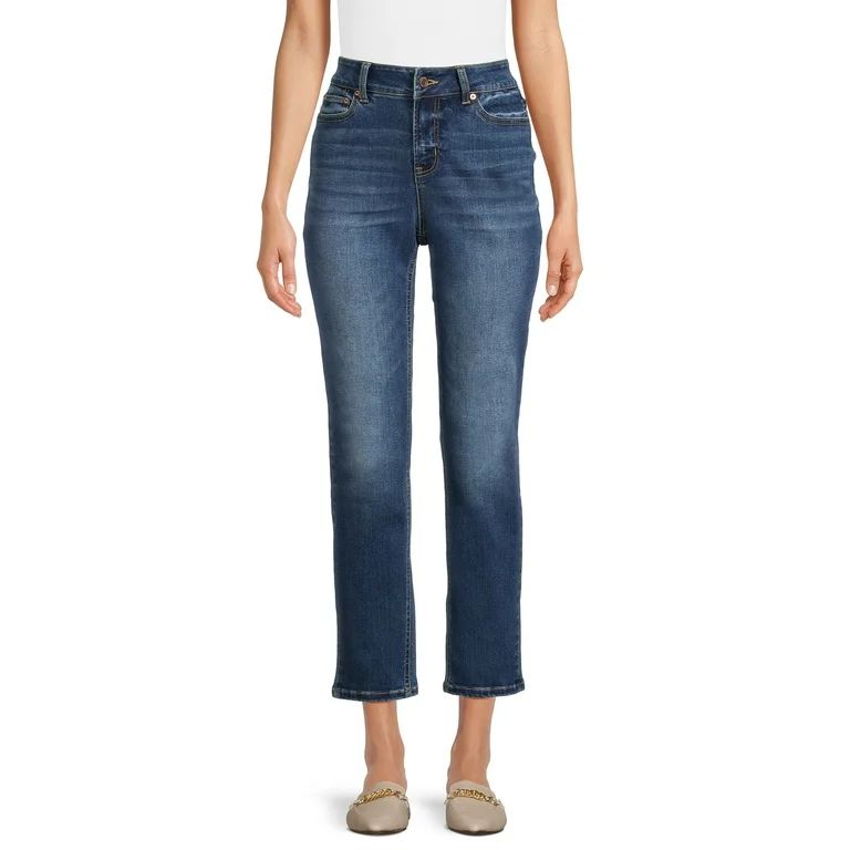 Time and Tru Women's Mid Rise Straight Leg Jeans, 29" Inseam | Walmart (US)