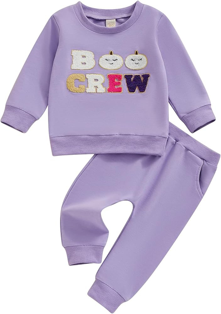 Halloween Toddler Baby Girl Outfit Cute Long Sleeve Print Sweatshirt Top Pants Fall Winter Pumpki... | Amazon (US)