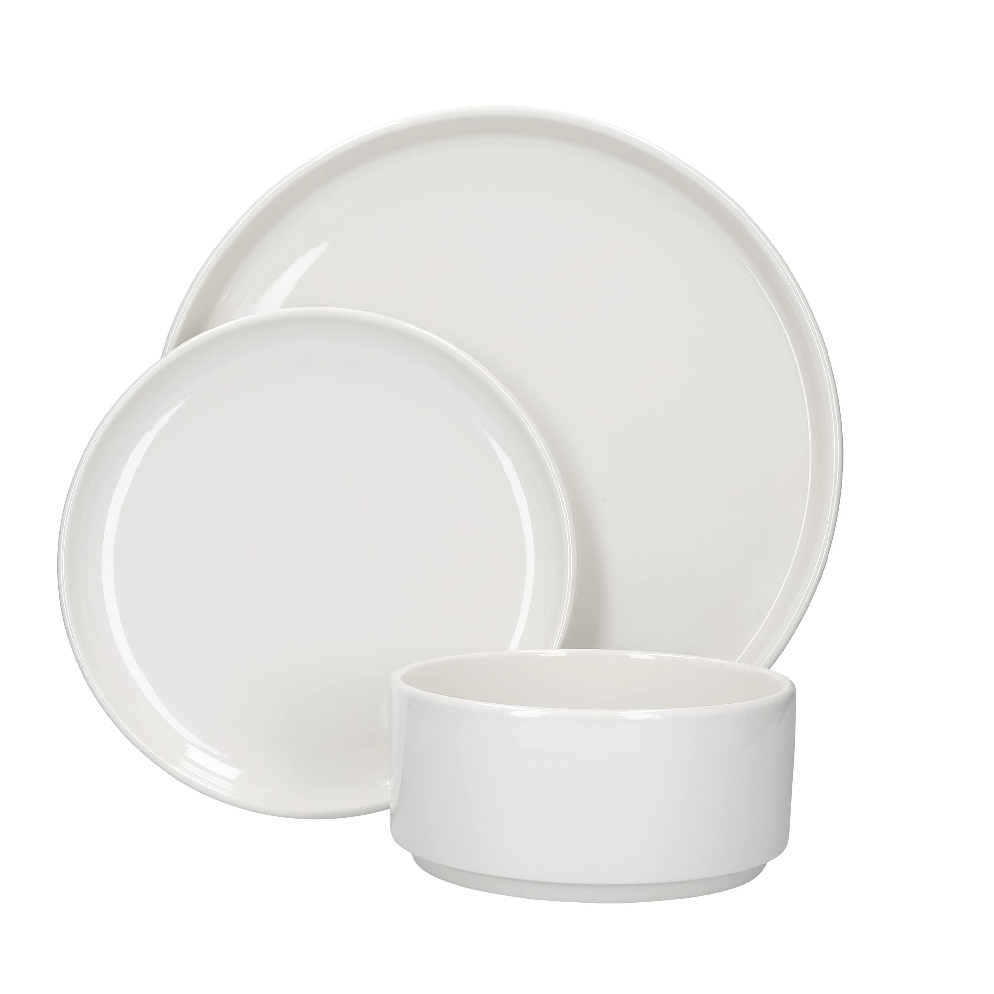 Mikasa Camberlie White Dinner Set, Microwave and Dishwasher Safe, Porcelain Plates and Bowls, 12p... | Amazon (UK)