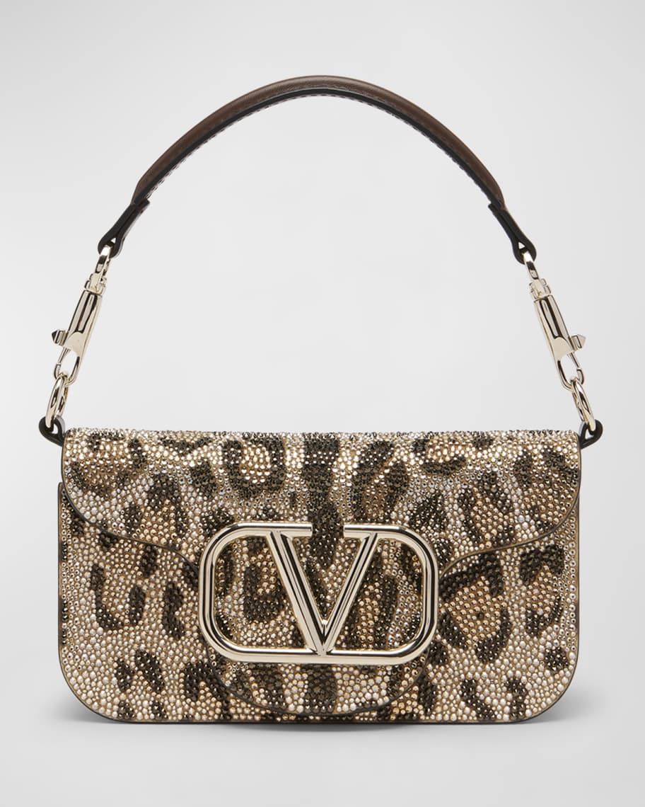 Valentino Garavani Loco Small Sparkling Leopard Rhinestone Shoulder Bag | Neiman Marcus