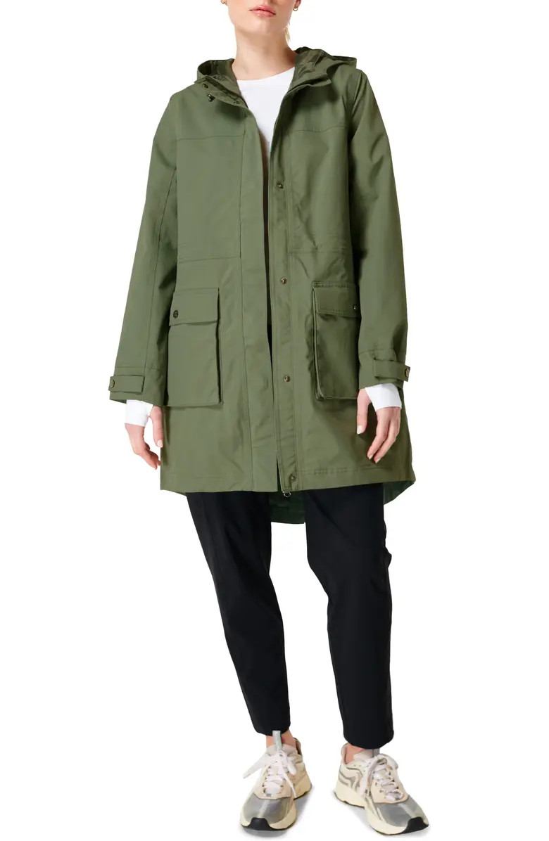 Stride Water Resistant Hooded Nylon Parka | Nordstrom