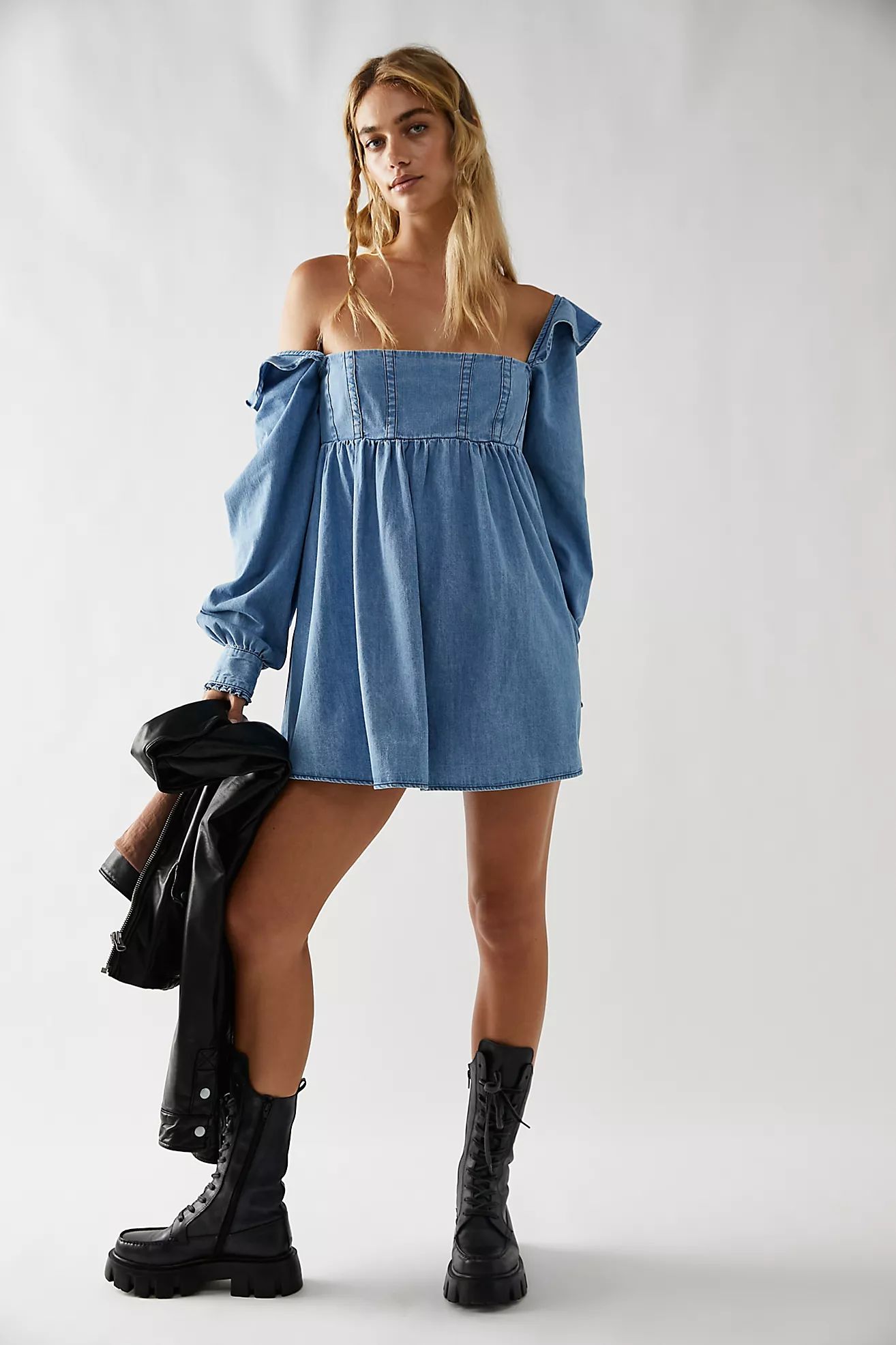 About You Denim Babydoll Tunic | Free People (Global - UK&FR Excluded)