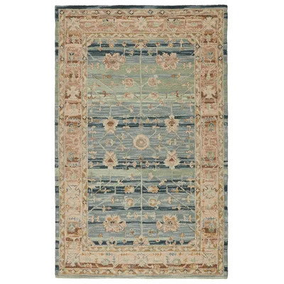 Corla Oriental Handmade Tufted Wool Blue Area Rug | Wayfair North America