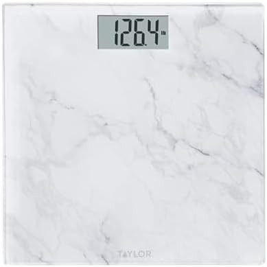 Taylor Digital Bathroom Scale for Body Weight, Glass Platform with Marble Design, 400 lb Capacity... | Amazon (US)