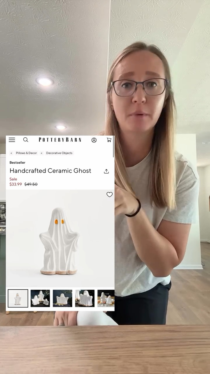 Target Halloween decor just got even better! This terra-cotta ghost looks almost identical to the Pottery Barn ceramic ghost, but it’s only $10 instead of $50. Such a budget-friendly pottery barn dupe that gives you the same spooky aesthetic without the high price. Are these out at your Target yet? 👻🎃 #targethaul #targethalloween #halloweendecor #potterybarndupe