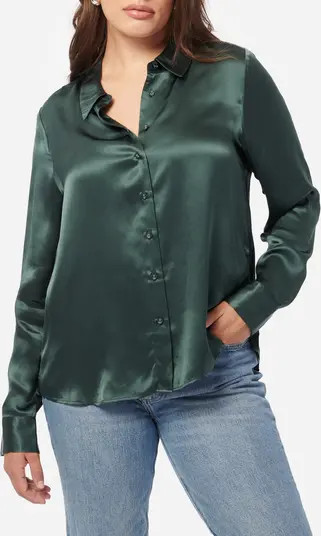 Crosby Silk Charmeuse Button-Up Shirt | Nordstrom
