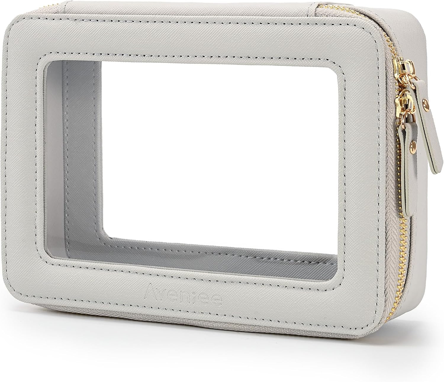 Aveniee Clear Makeup Bag Organizer, Travel Cosmetic Case Medium Grey | Amazon (US)