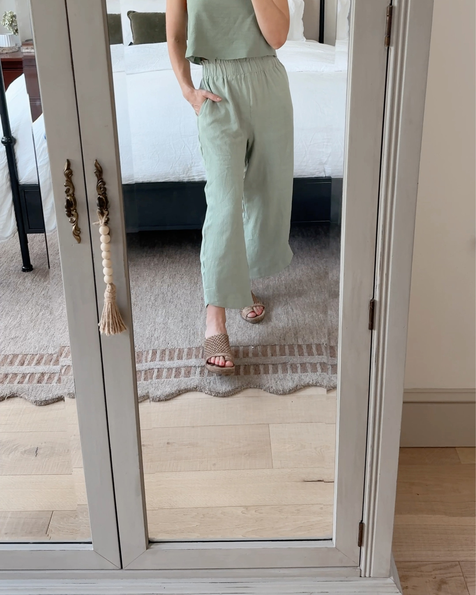 Living in this cropped sage green linen set this summer! Comfortable + flattering + lightweight 🙌🏼

Wearing XS in both the top and bottom.

#LTKPetite #LTKFindsUnder100