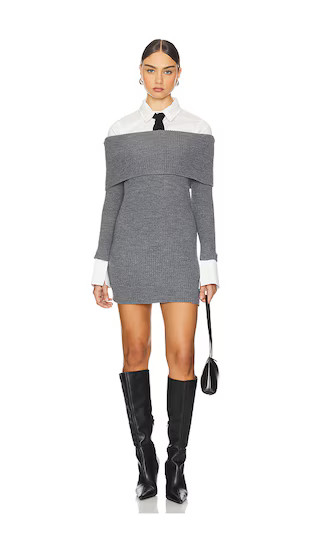Elodie Sweater Dress in Heathered Grey | Revolve Clothing (Global)