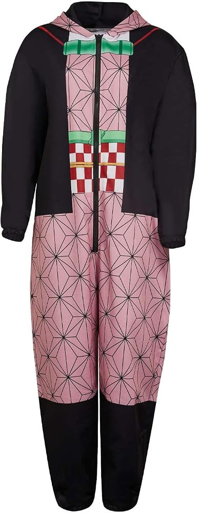 Adult Unisex Onesie Pajamas Cosplay Costume Kimetsu No Yaiba Hooded Sleepwear Kamado Tanjirou Jum... | Amazon (US)