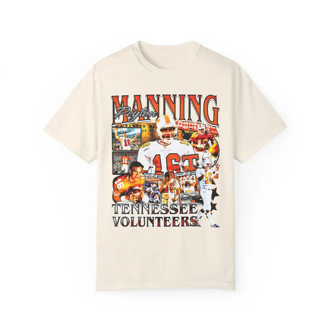 Peyton Manning Graphic Tee Unisex Garment-dyed T-shirt Tennessee Vols - Etsy | Etsy (US)