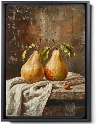 Vintage Kitchen Still Life Painting, Moody Pear Wall Art, Vintage Painting Fruit Still Life Paint... | Amazon (US)
