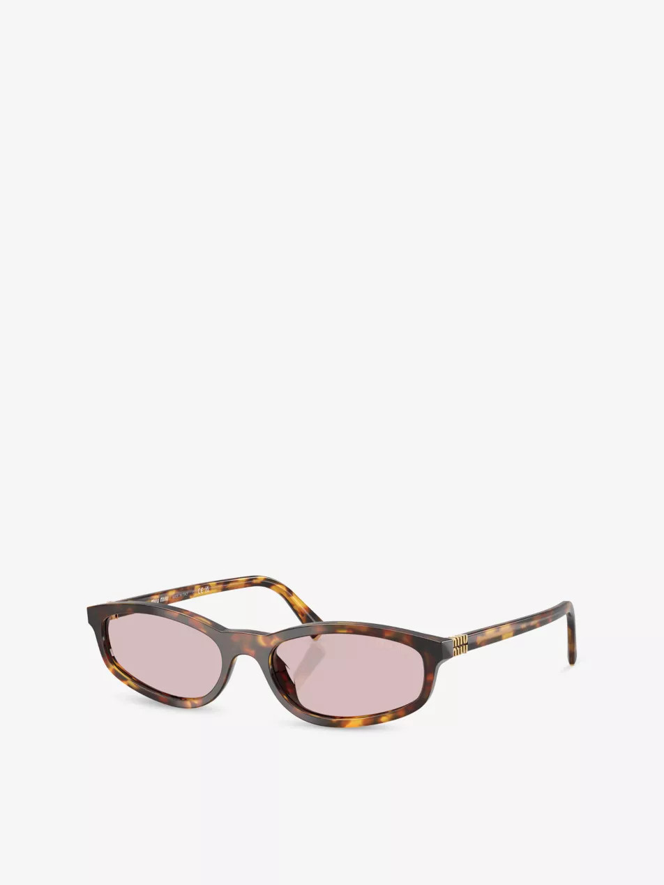 MU A06S Oval-Frame Acetate Sunglasses | Selfridges
