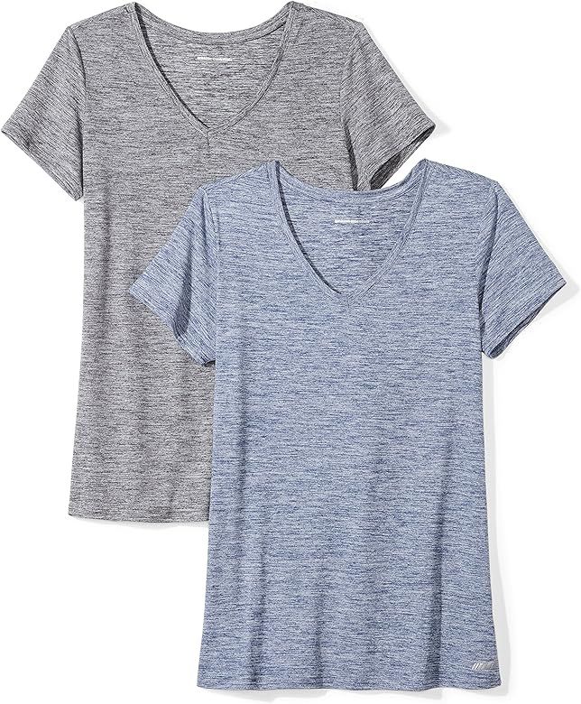 Women's 2-Pack Tech Stretch Short-Sleeve V-Neck T-Shirt | Amazon (US)