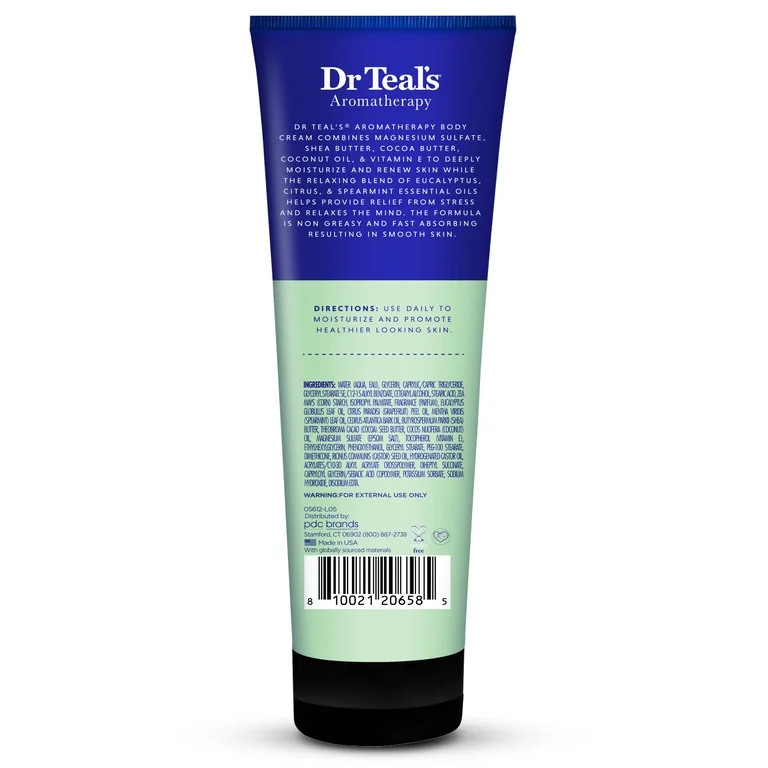 Dr Teal's Aromatherapy Stress Relief Body Cream with Eucalyptus & Citrus, 8 oz | Walmart (US)