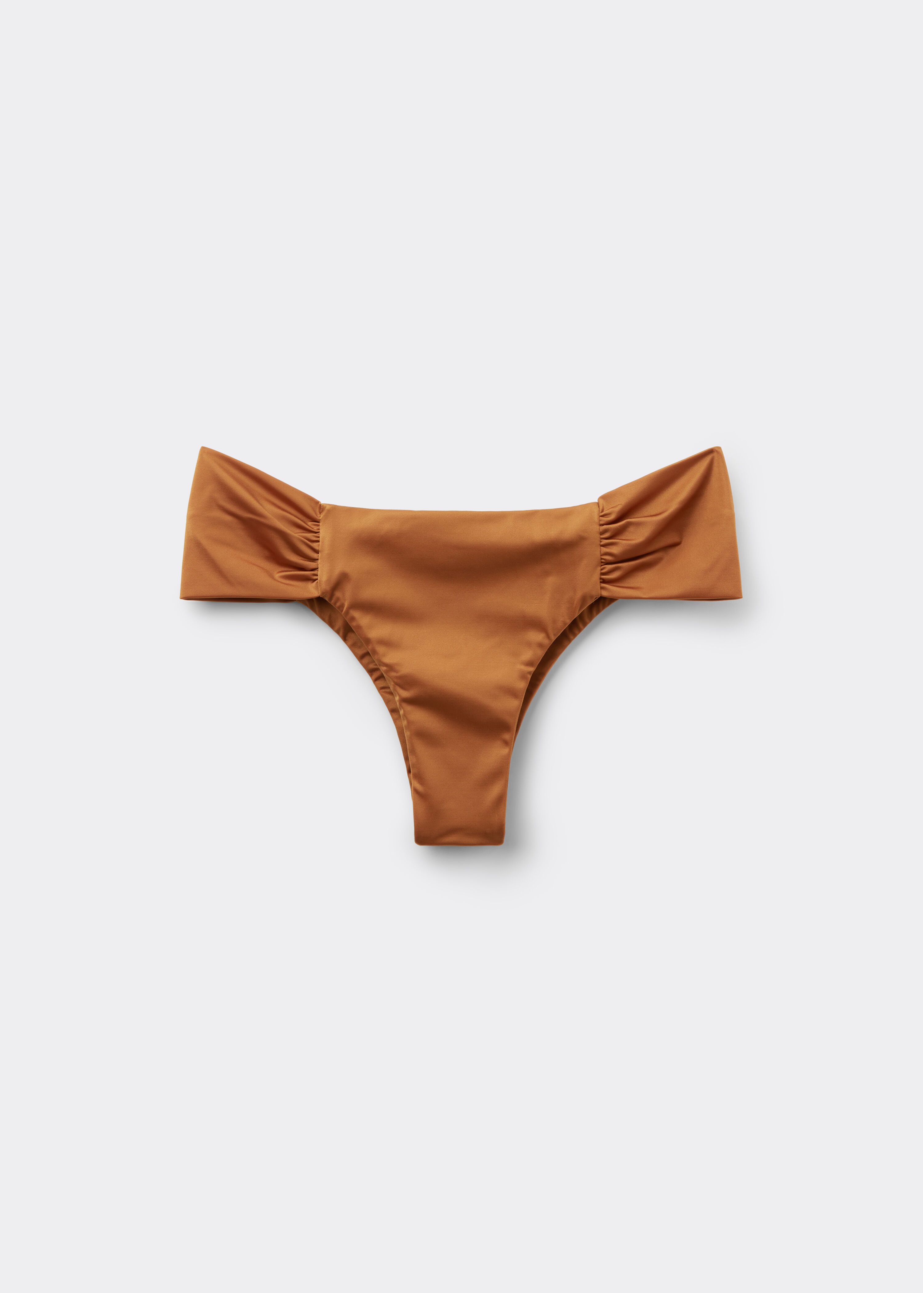 Shiny Satin Draped Brazilian Swimsuit Bottom | Calzedonia US