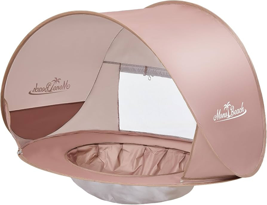 Monobeach Baby Beach Tent with Pool: Brown Pop Up Sun Shade Tent for Toddler, UV Protection Porta... | Amazon (US)