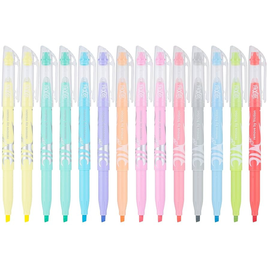 Pilot, FriXion Light Pastel Erasable Highlighters, Chisel Tip, Pack of 14, Assorted Colors | Amazon (US)