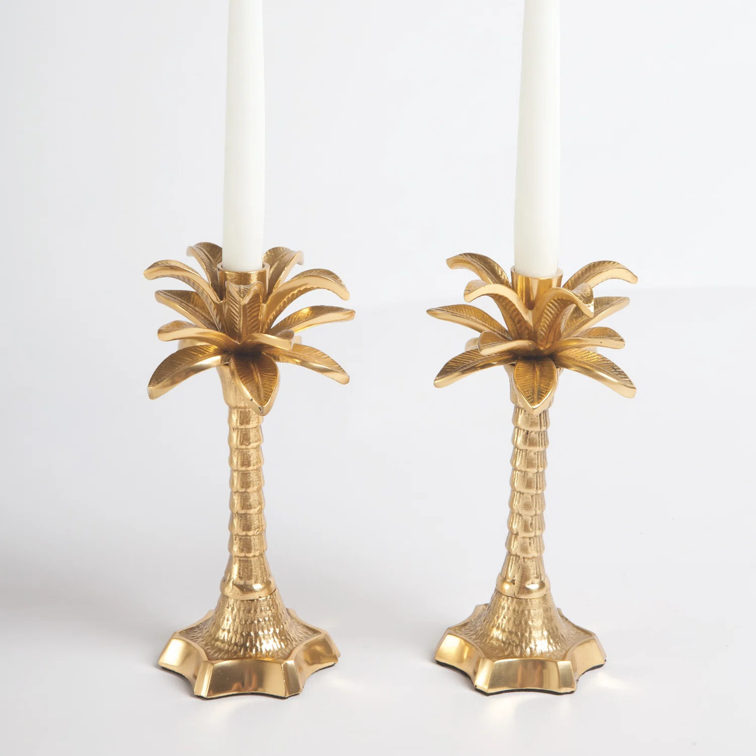 Bayou Breeze 8.75" Aluminum Tabletop Candlestick with Candle Included | Wayfair | Wayfair North America