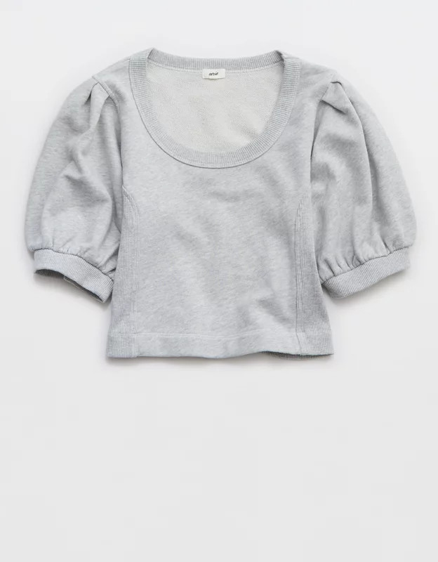 Aerie Seams Right Short Sleeve Sweatshirt | Aerie