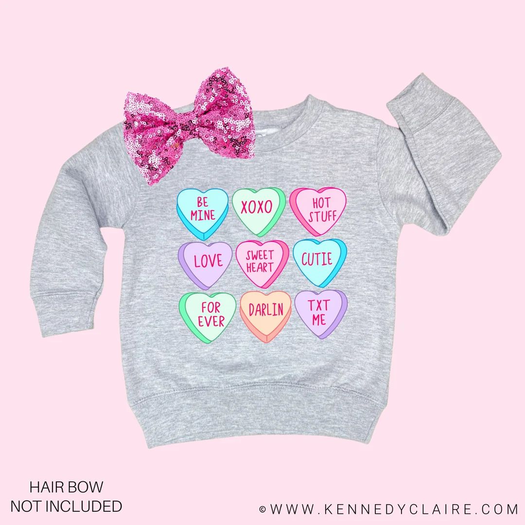 Candy Hearts Valentines Shirt Toddler Girl Valentines - Etsy | Etsy (US)