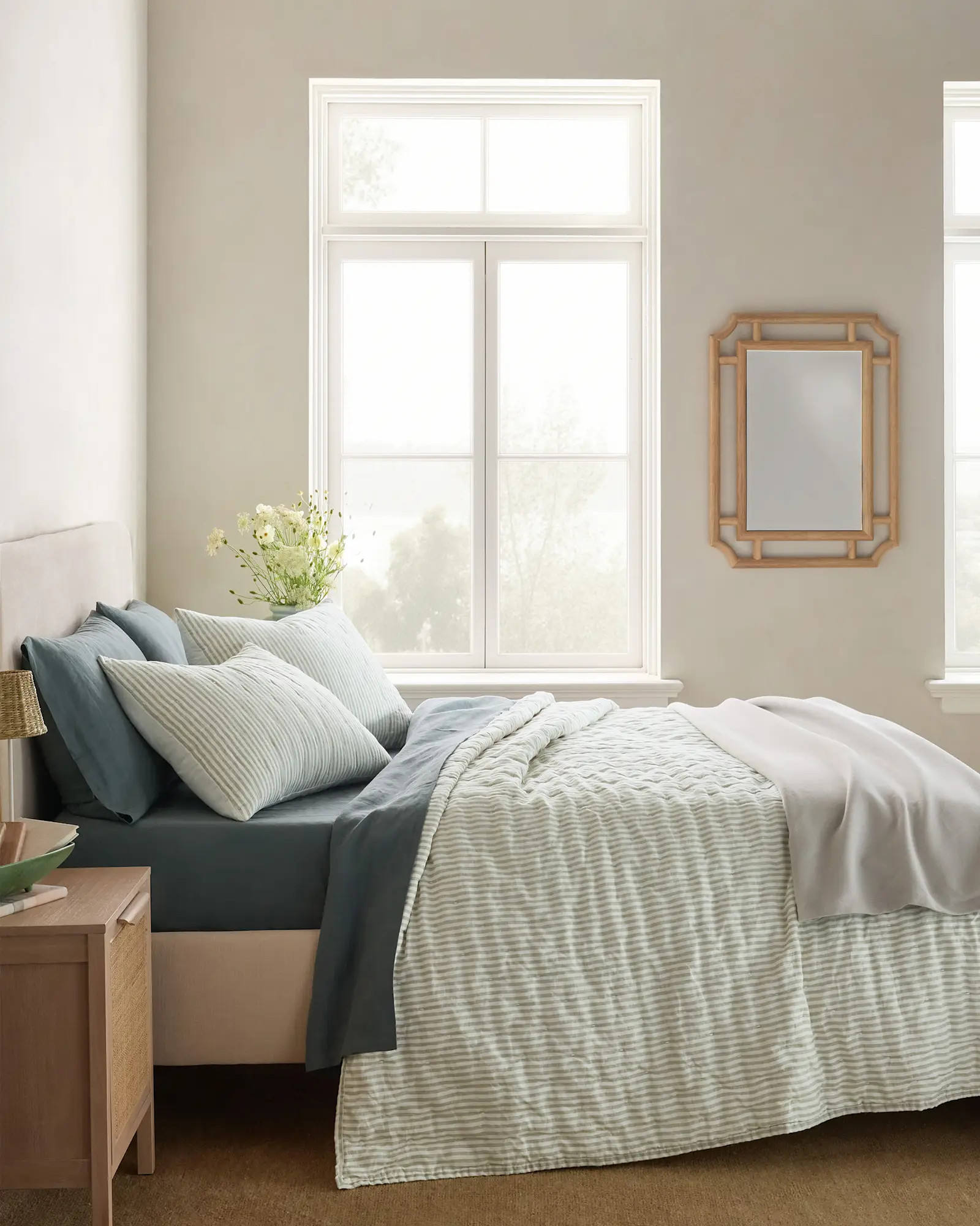 European Linen Patterned Quilt Set | Quince