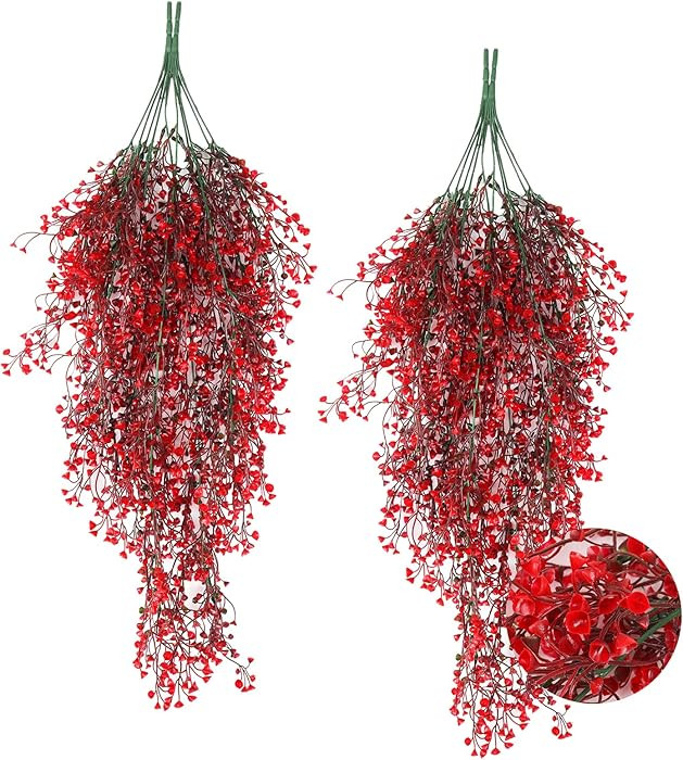 RECUTMS 4 Pcs Faux Hanging Plant Artificial Hanging Plants for Outdoor Decor Fake Wall Hanging Pl... | Amazon (US)