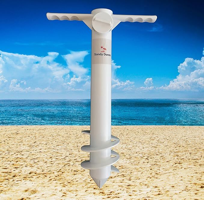 Sandy Dunes Beach Umbrella Sand Anchor | One-Size-Fits-All | Extra Strong, 3-Tier Screw To Withst... | Amazon (US)