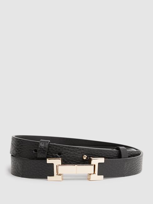 Leather Square Hinge Belt | Reiss UK