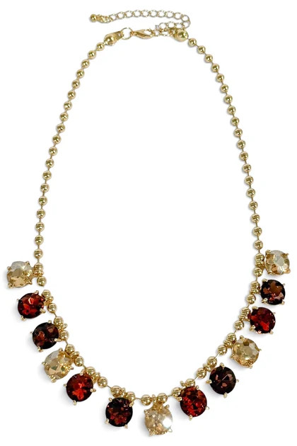 Even It Out Brown Multi Round Glass Charm Ball Necklace | The Willow Tree