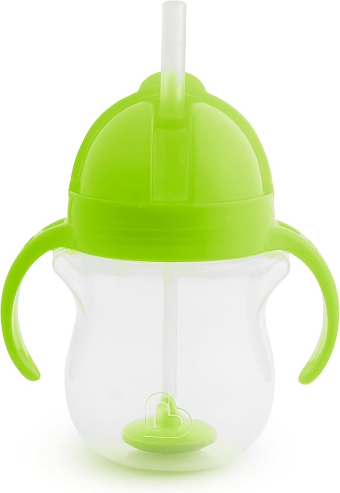 Munchkin® Any Angle™ Weighted Straw Trainer Cup with Click Lock™ Lid, 7 Ounce, Green | Amazon (US)