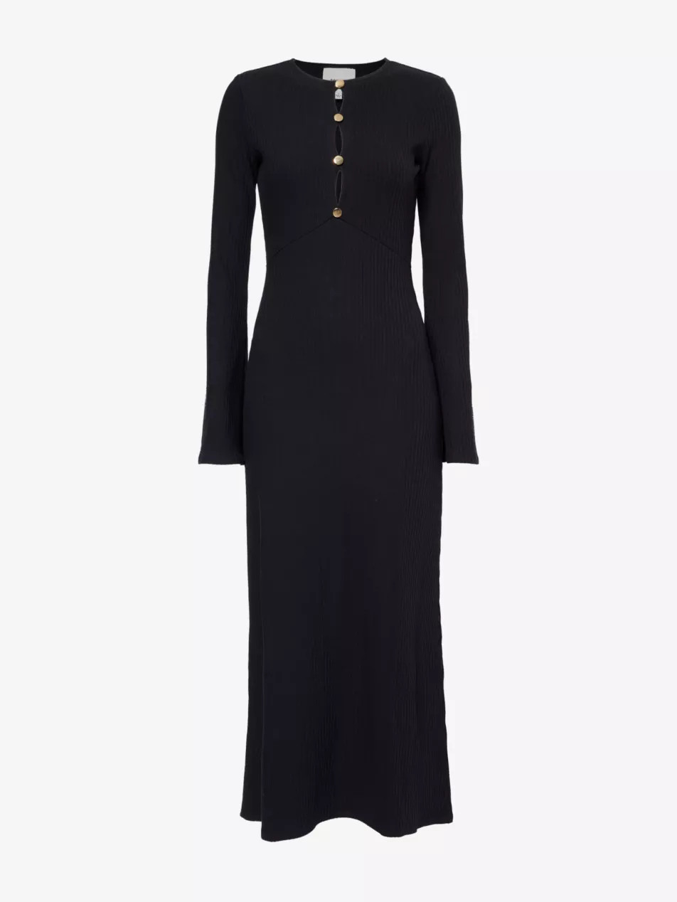 Hayden long-sleeves knitted midi dress | Selfridges