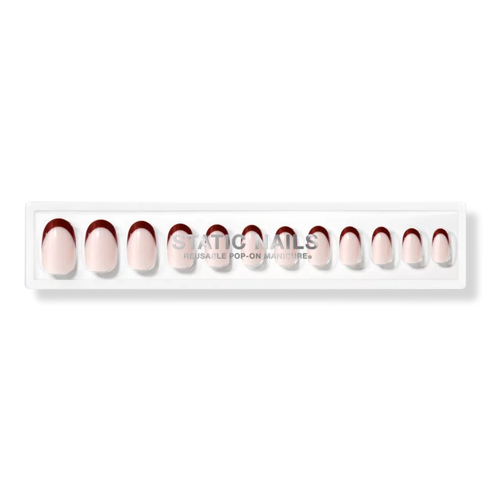 Static NailsBarcelona French Round Reusable Pop-On Manicures | Ulta