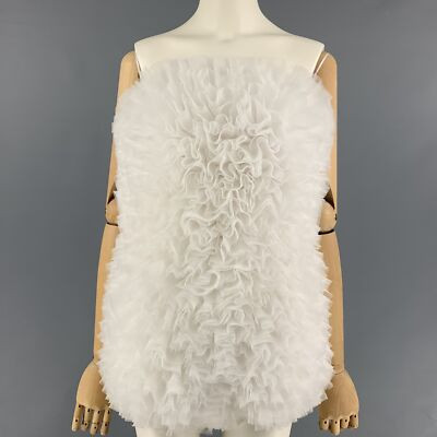 EMILIO PUCCI x TOMO KOIZUMI Size 2 White Ruffled Polyester Blend Tulle Playsuit | eBay US