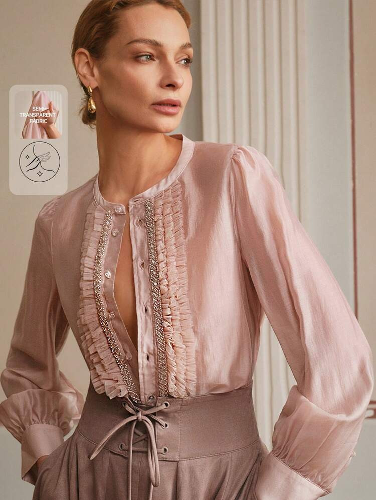 $26.69
$45.09
-41%
Pay now, in 4 payments of $6.67, or pay over time with monthly financing.

Extra Savings $3.80 Off

Save $1.33 off this item after joining.
Anewsta Elaire Women's Sheer Chiffon Ruffle Collar Sexy Long Sleeve Blouse, "Old Money"
4.85
(64)
Color: Dusty Pink



Size
US
4 (S)
6 (M)
8/10 (L)
12 (XL)
Size Guide
True to Size
Not your size? Tell me your size
 | SHEIN