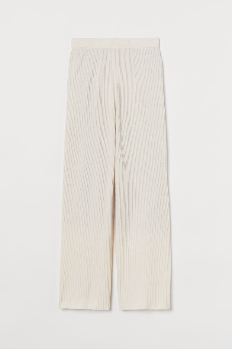 H & M - Rib-knit Pants - Beige | H&M (US + CA)