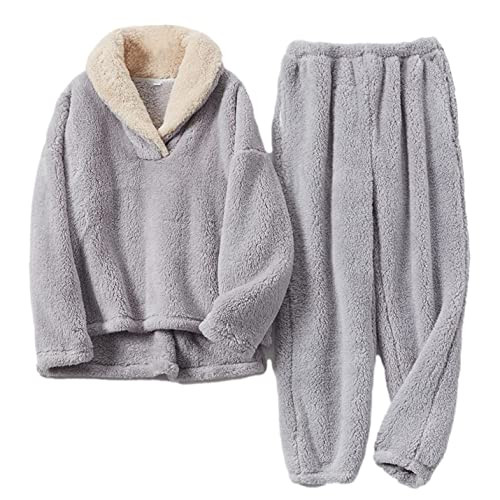 Peaceglad Women' s Fluffy Pajamas Set Fleece Pullover Pants Loose Plush Winter Chrismas Sleepwear | Amazon (US)