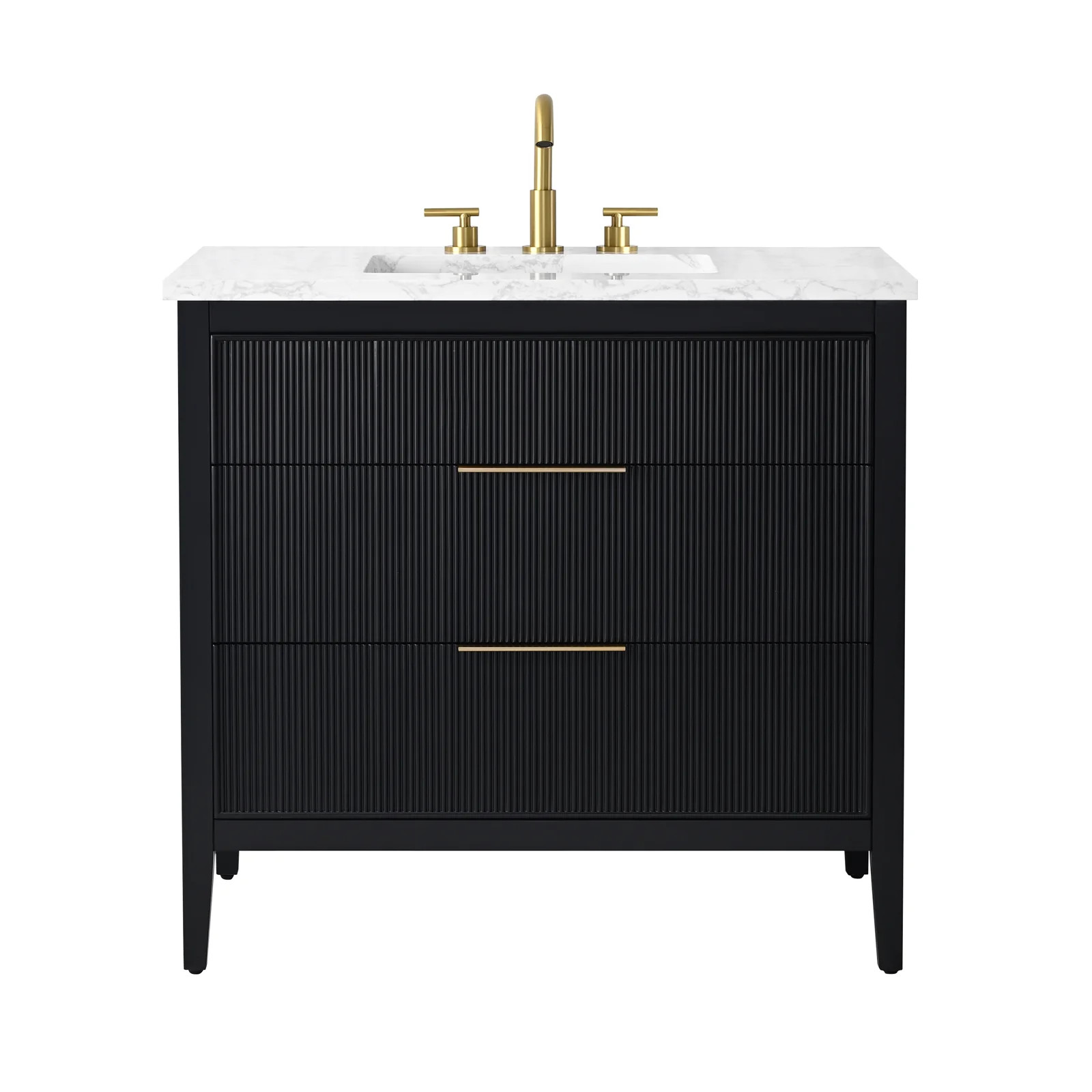 Ebern Designs Bilroy 36'' Single Bathroom Vanity with Engineered Stone Top & Reviews | Joss & Mai... | Joss & Main