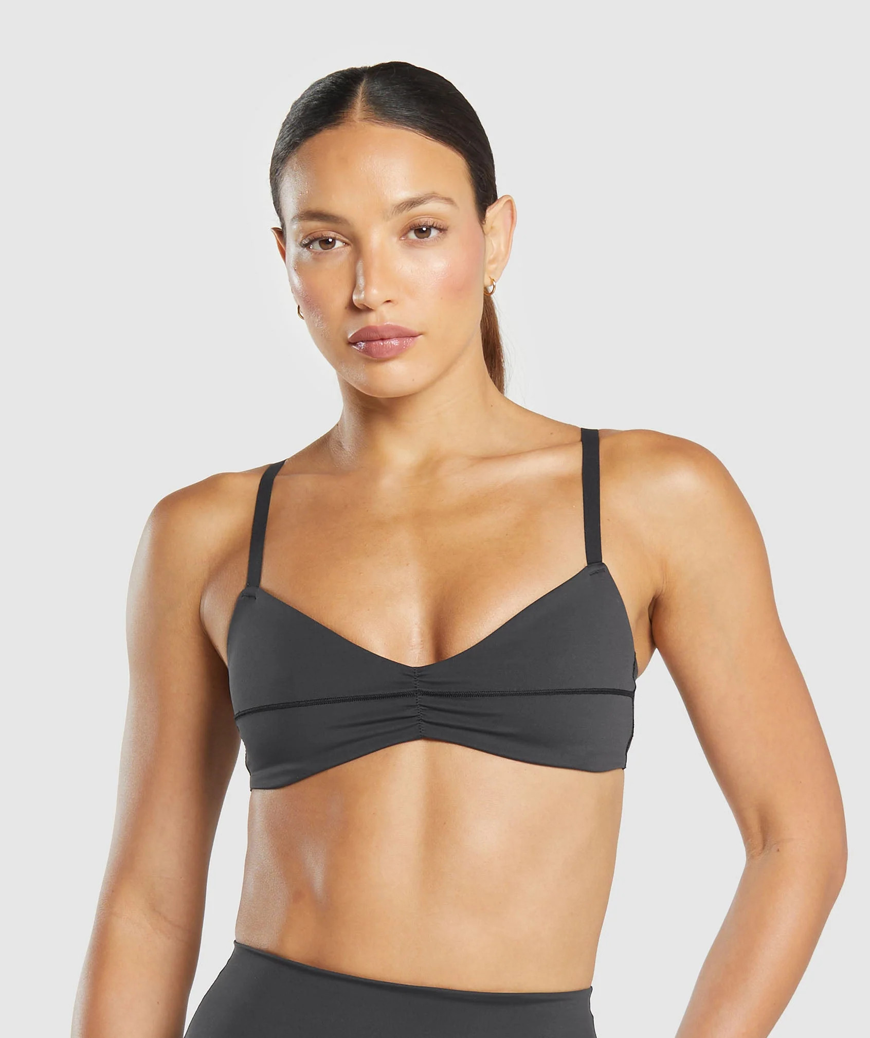 Gymshark Elevate Ruched Sports Bra - Black | Gymshark CA