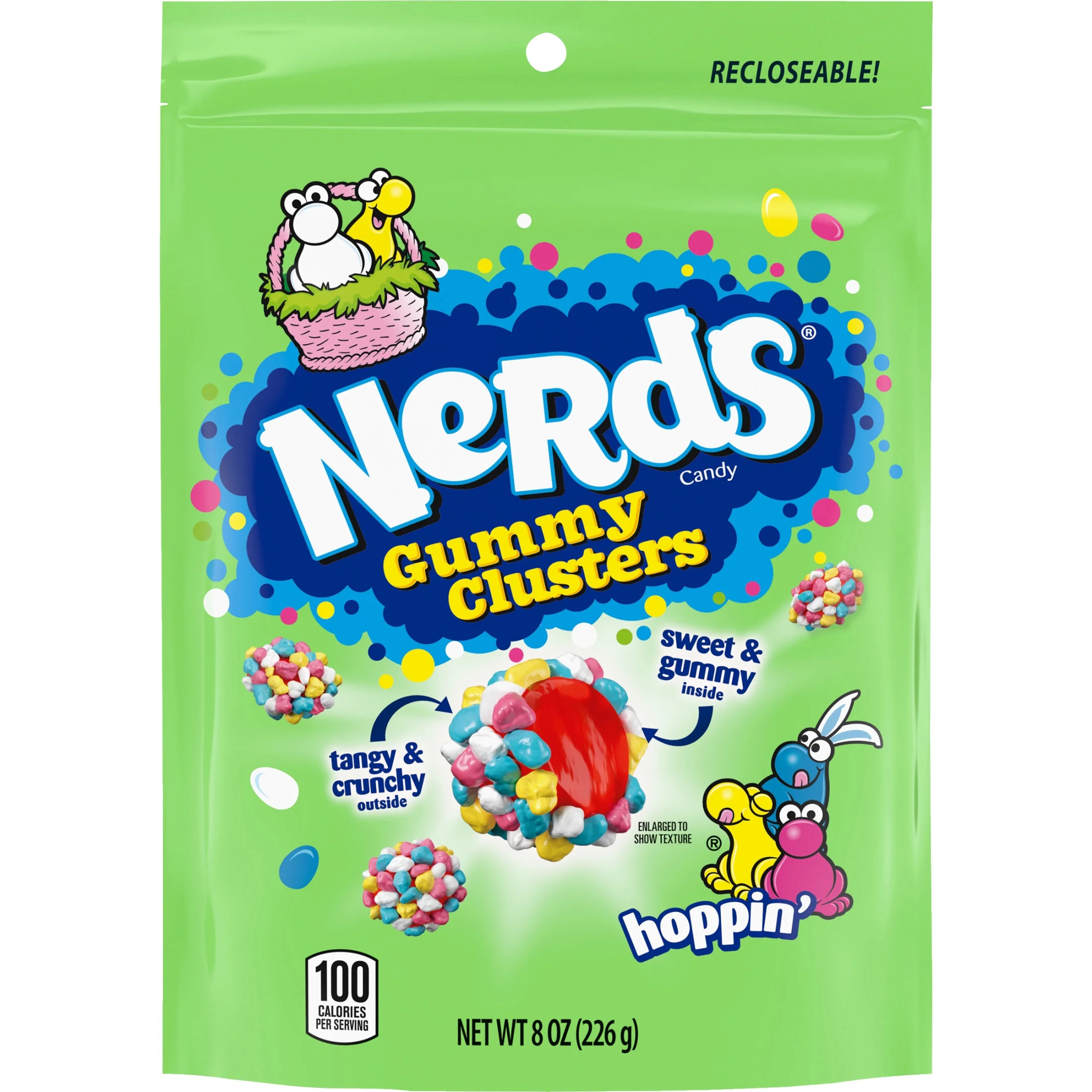 NERDS Easter Hoppin' Gummy Clusters Candy, Crunchy and Gummy, 8 Ounces, Resealable Bag | Walmart (US)