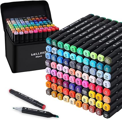 Alcohol Markers, 80 Colors Dual Brush Tip Permanent Art Markers, Coloring Marker, for Book Painti... | Amazon (US)