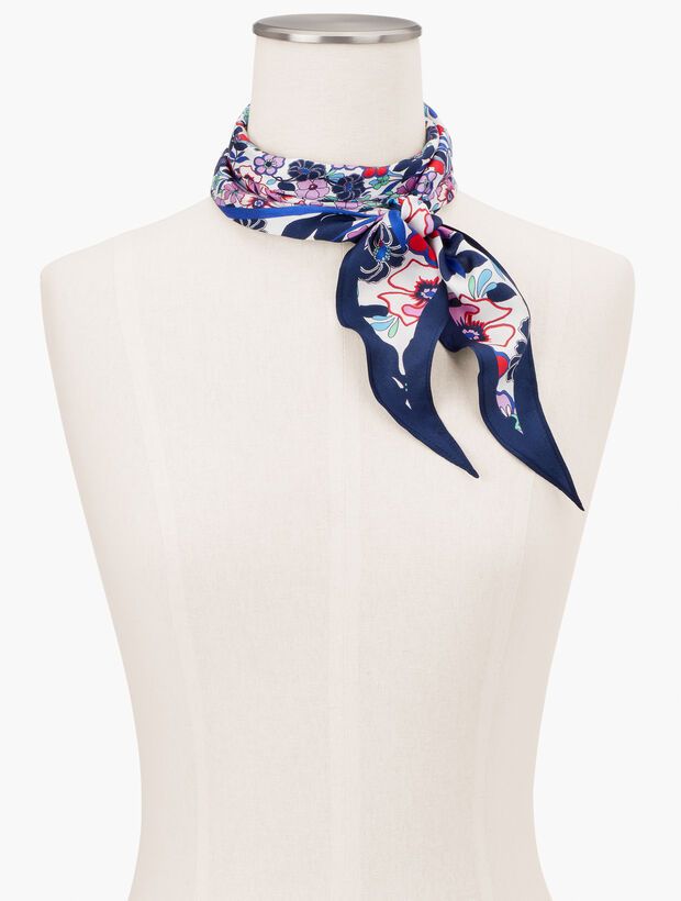 Silk Paradise Floral Diamond Scarf | Talbots