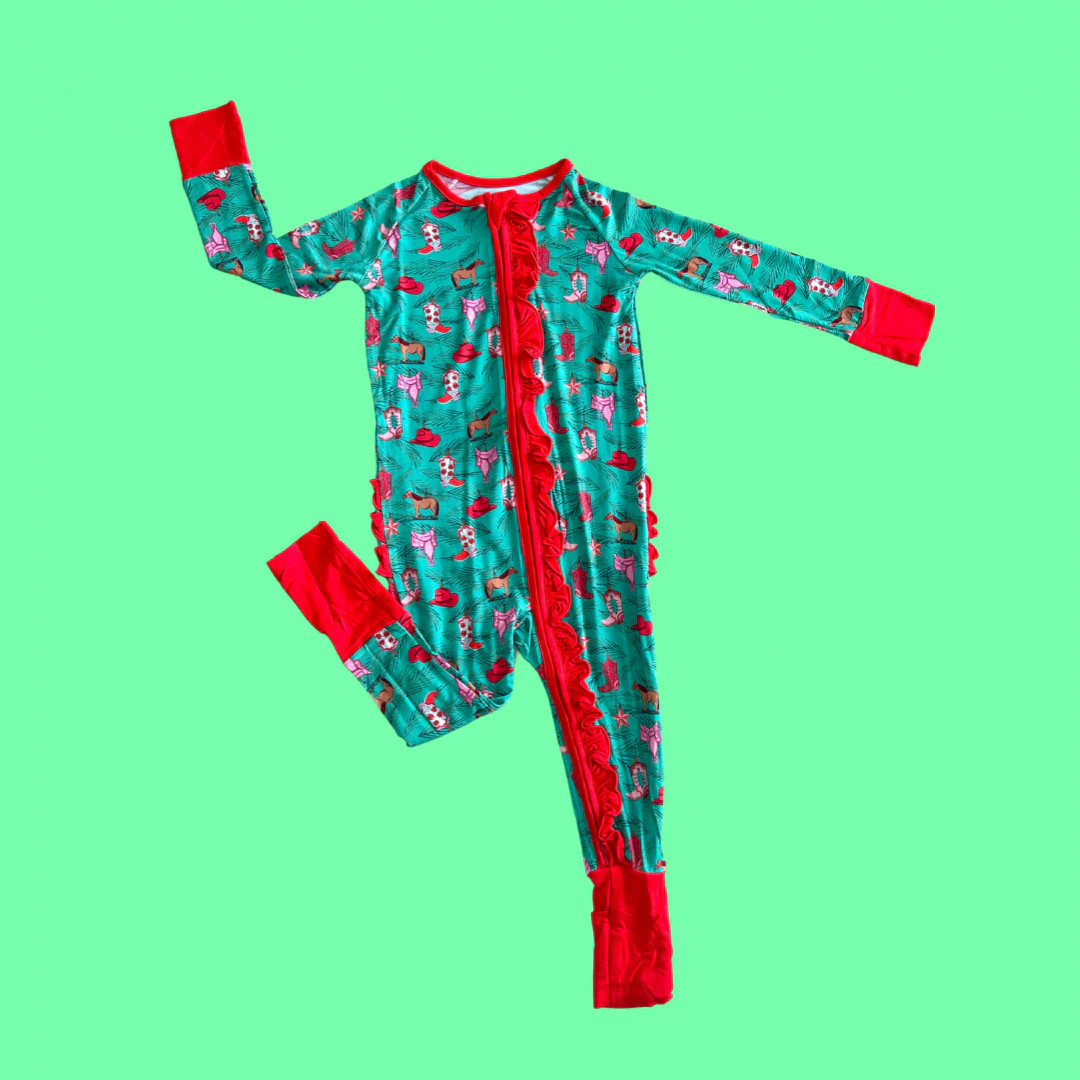 Cowgirl Christmas Ruffle PJ (FINAL SALE) | Poppy Kids Co